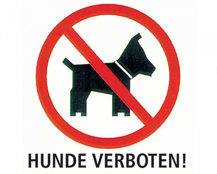 Hinweisschild Hunde verboten