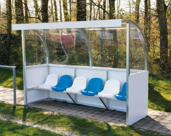 Spielerkabine Champion<br> mit Sitzschalen 2-farbig
