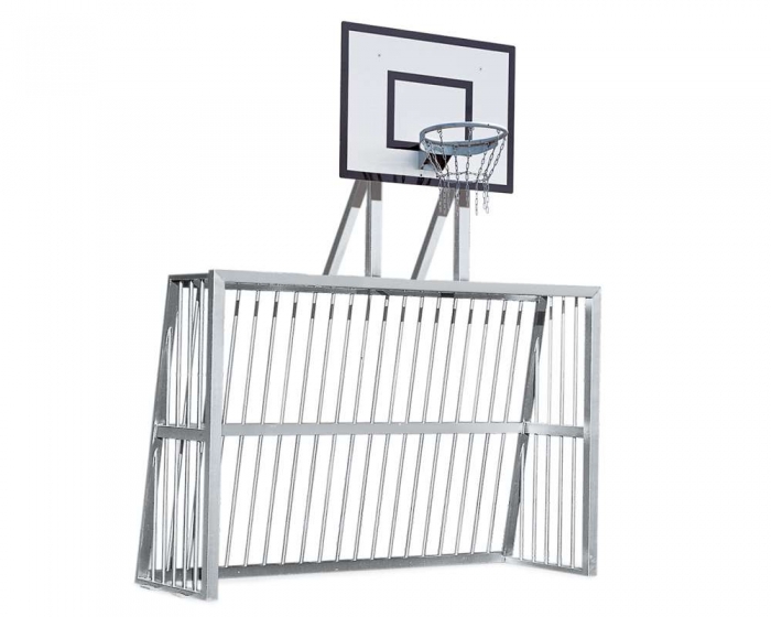 Bolzplatztor mit Basketball Korb<br> Aluminium Profil 120x100mm