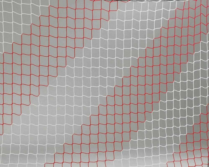 Kleinfeld-Fußball Tornetz<br>  Tortiefe oben 80cm unten 100cm<br> 2-farbig 3,10m breit, 2,10m hoch
