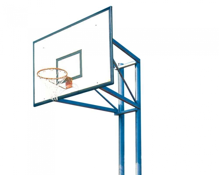 Doppelmast Basketballanlage<br> mit Ausladung