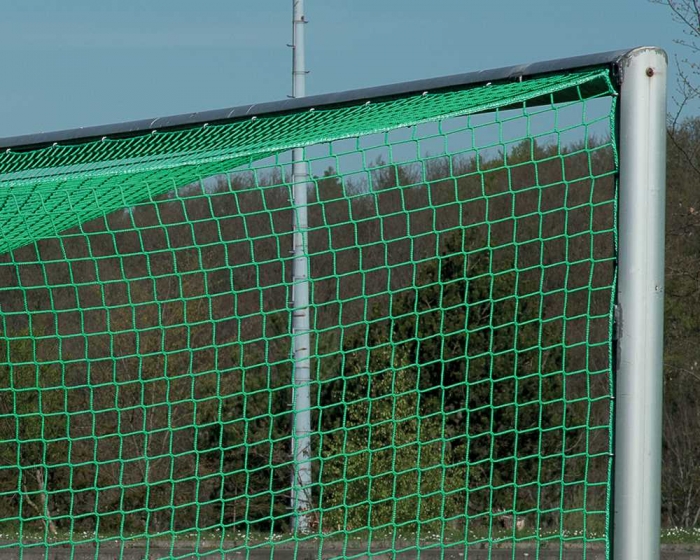 Fußball Tornetz 4mm Netzstärke<br> Engmaschig Tortiefe 80/200cm<br> 7,50m breit, 2,50m hoch