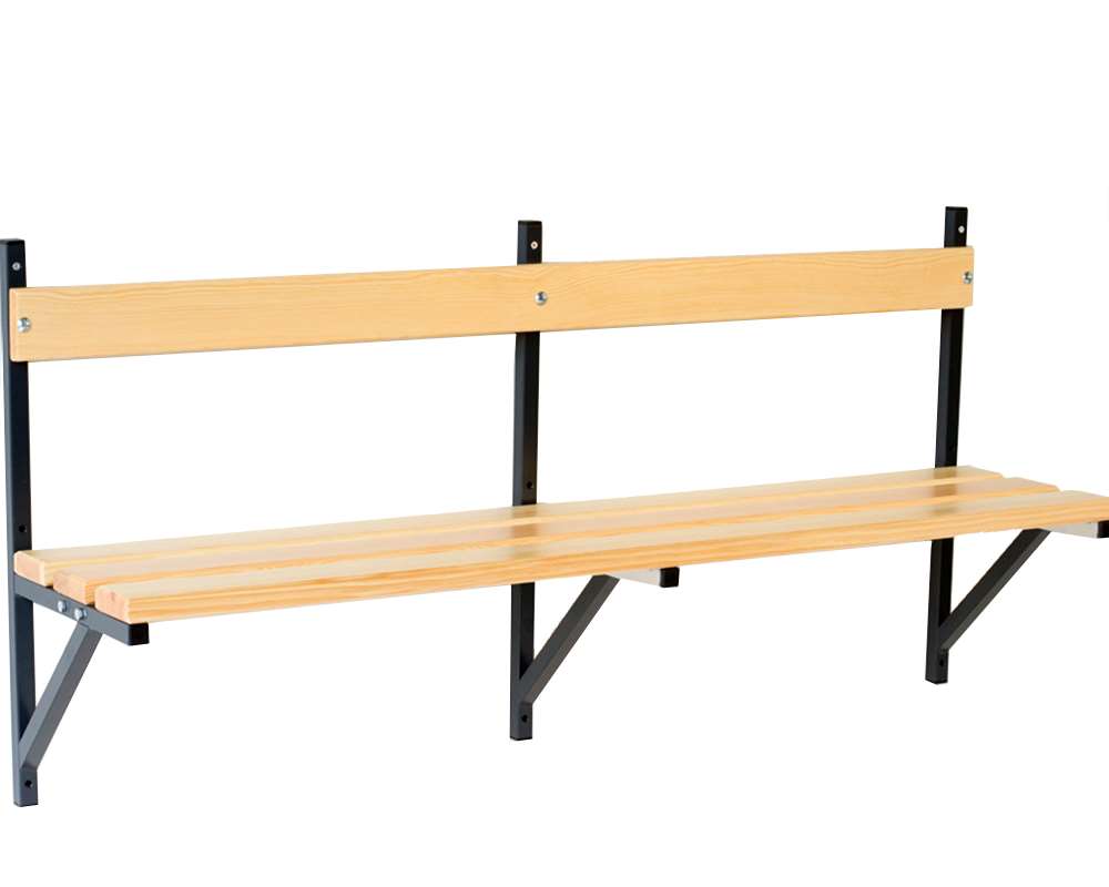 System Umkleidebank Wandmontage Sitzfläche Holz