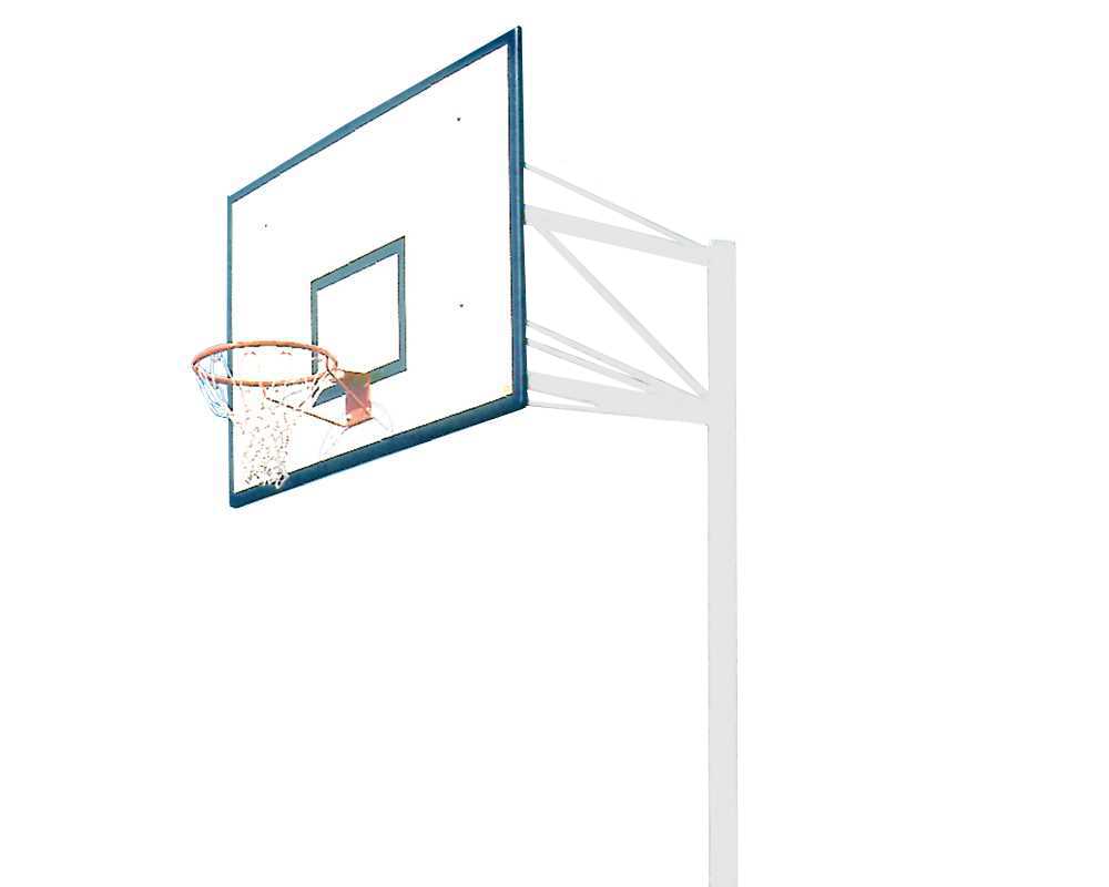 Einmast Basketballanlage mit Ausladung