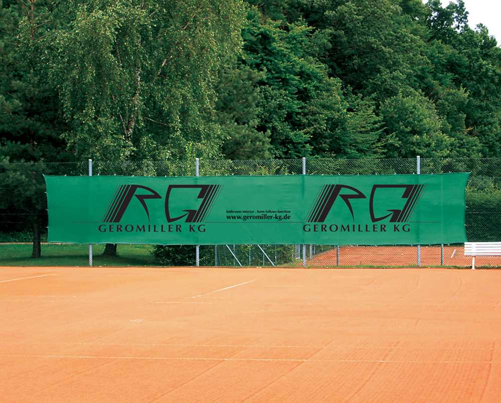 Tennisblende 12x2m mit Werbeaufdruck Druck bis 80%
