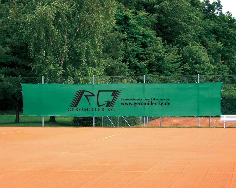 Tennisblende 12x2m mit Werbeaufdruck Druck bis 60%