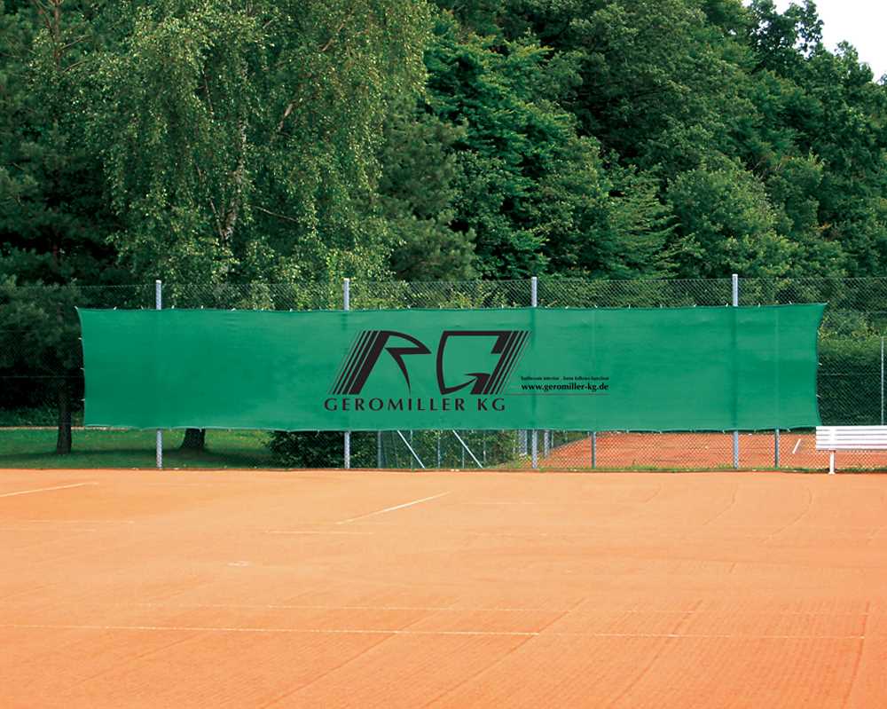 Tennisblende 12x2m mit Werbeaufdruck Druck bis 40%