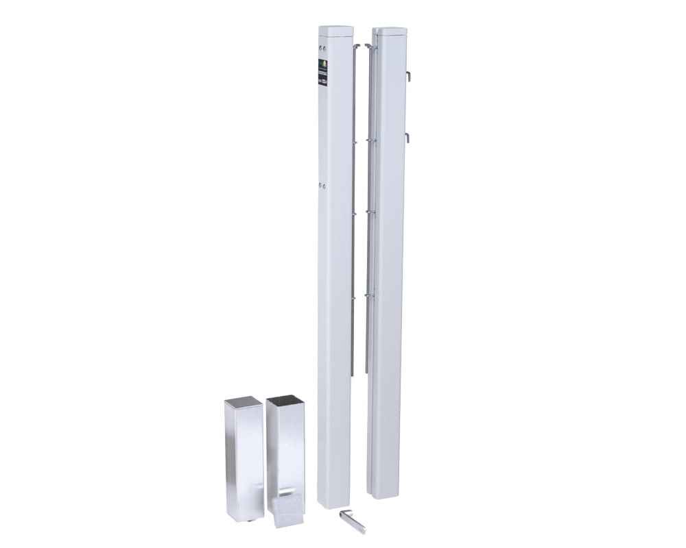 Tennispfosten Court Royal Alu 80x80mm Farbe weiß